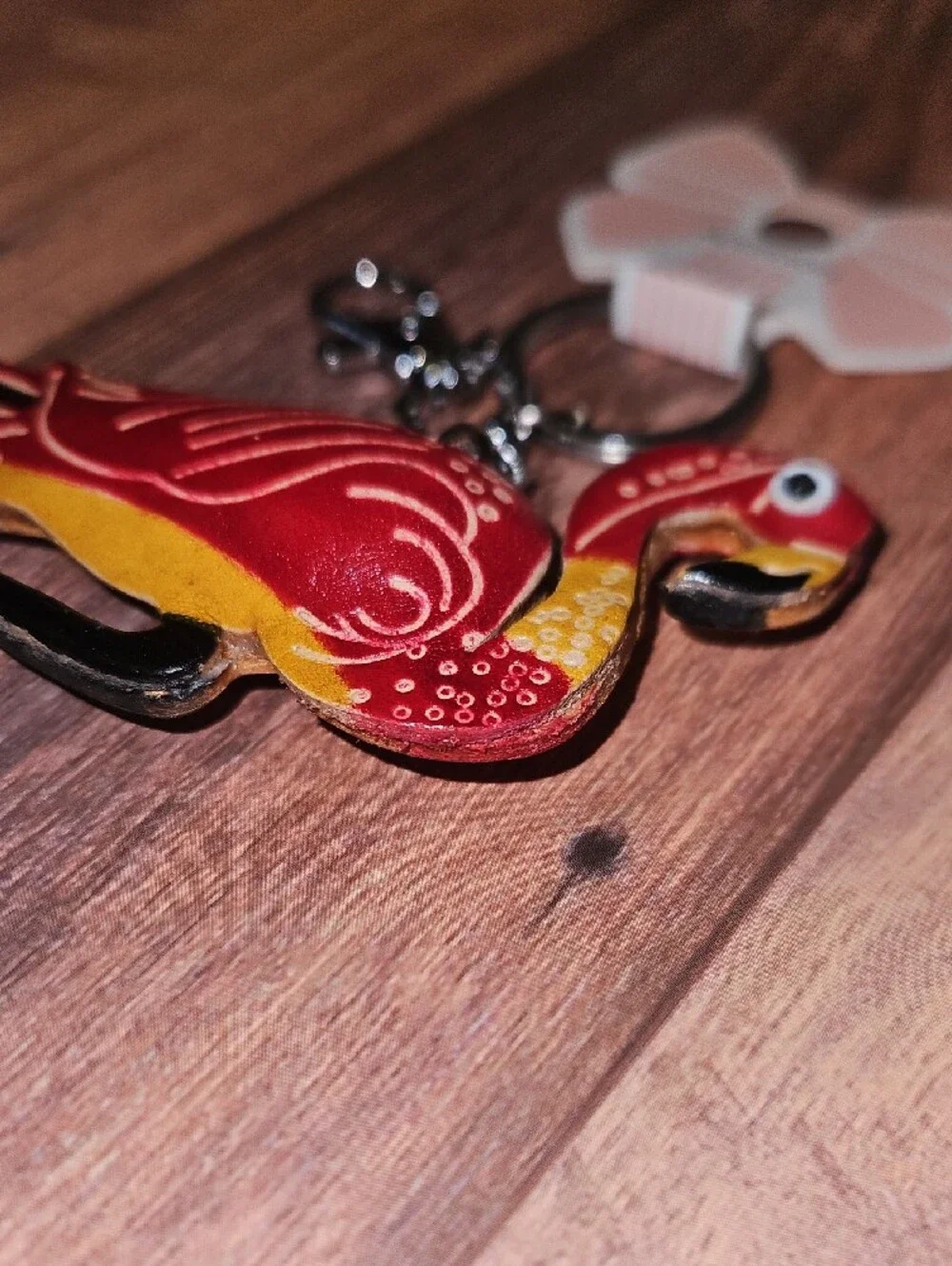 Leather 3d Flamingo Or Duck Keychain New